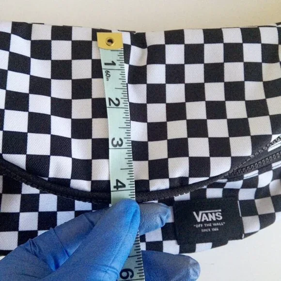 New Vans Ward Black White Checkered Crossbody Fanny Pack Bum Belt Waist Bag - Picture 17 of 17